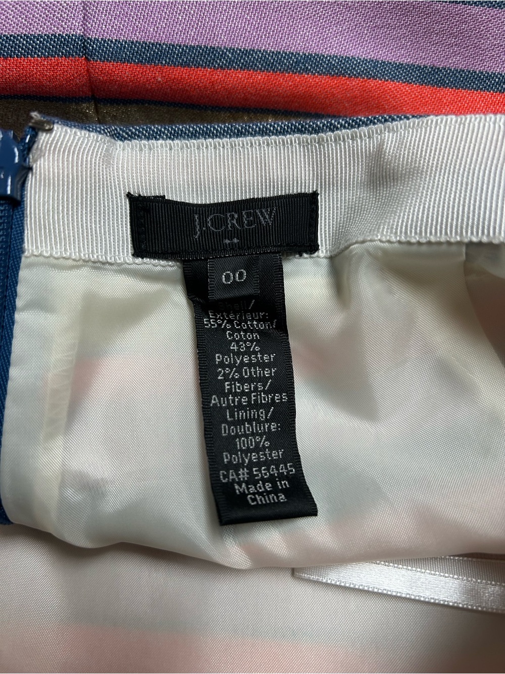 J Crew mini skirt lined size 00 striped - Picture 6 of 6